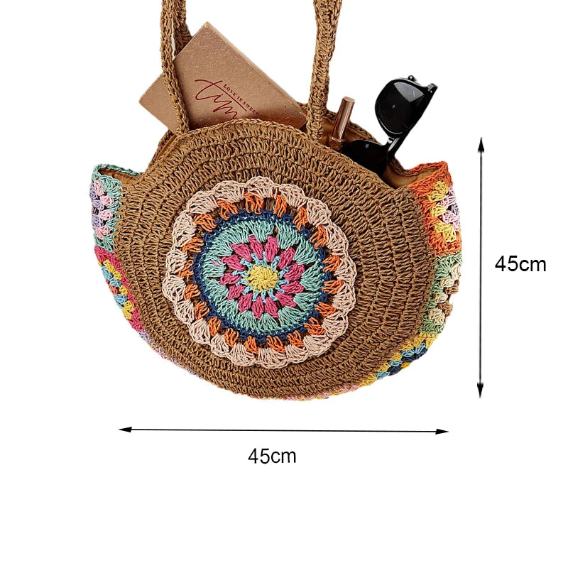 Ethnic Style Sommer Stroh Tasche