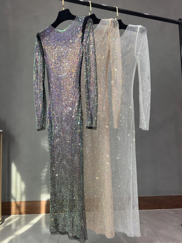 Sexy langes Glitter Kleid